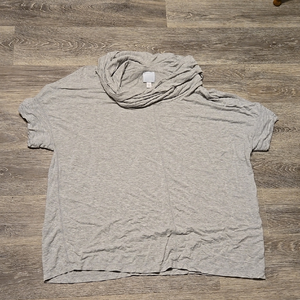 Gray Cowl Neck Boxy Top 2x